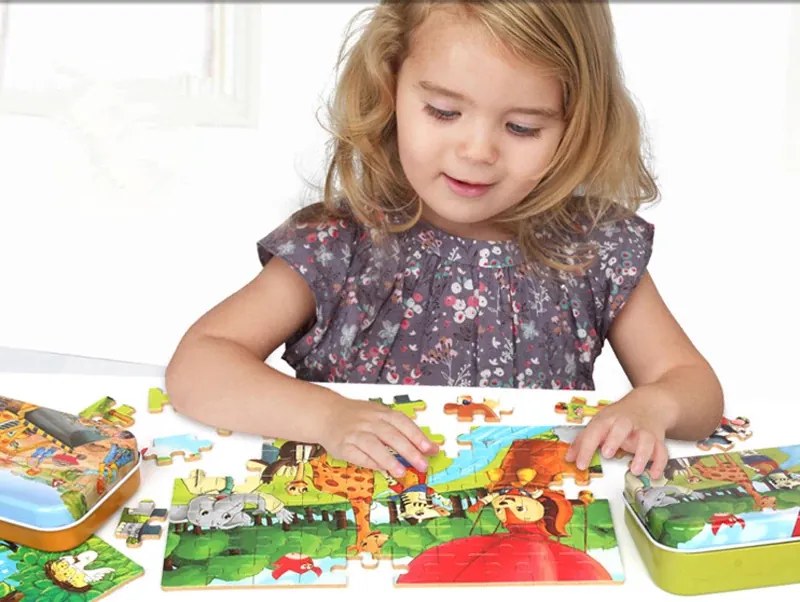 Puzzle din lemn - Rățuște 60buc