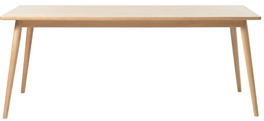 Masă de dining în culoare naturală extensibilă cu blat cu aspect de lemn de stejar 190x90 cm Barrali – Unique Furniture