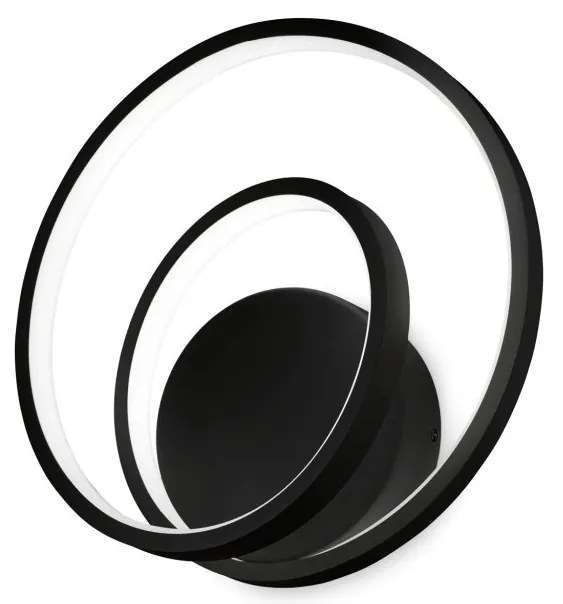 Aplica LED design circular Oz ap on-off 2700k negru
