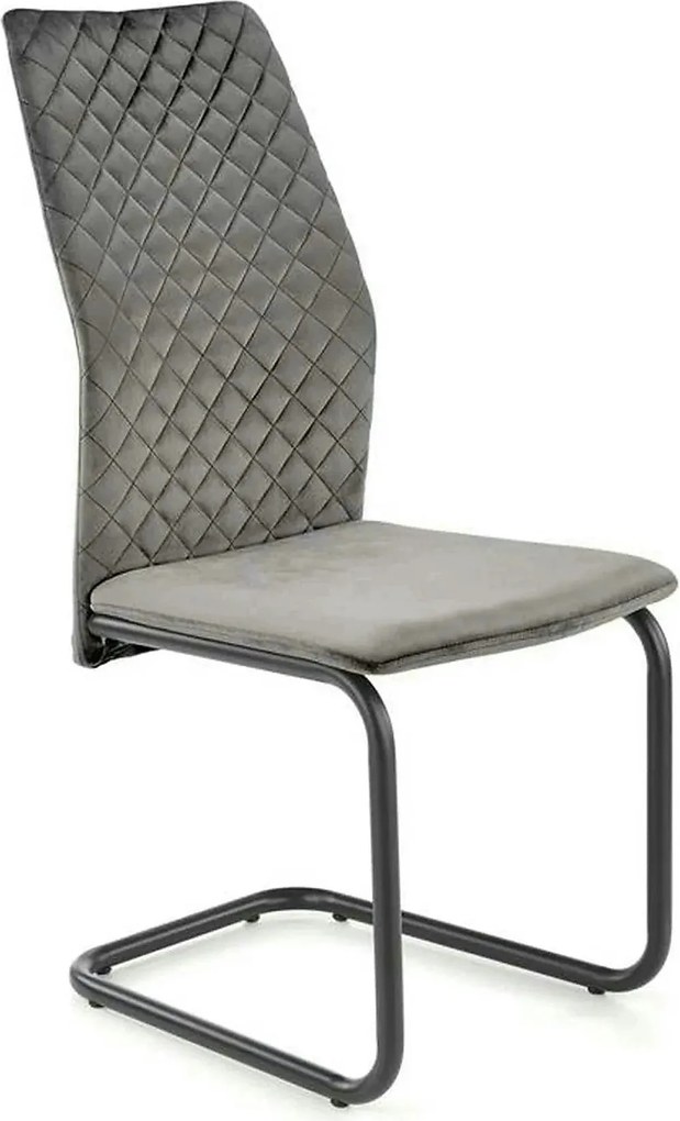 Scaun K444, gri/negru, stofa catifelata/metal, 44x54x97 cm