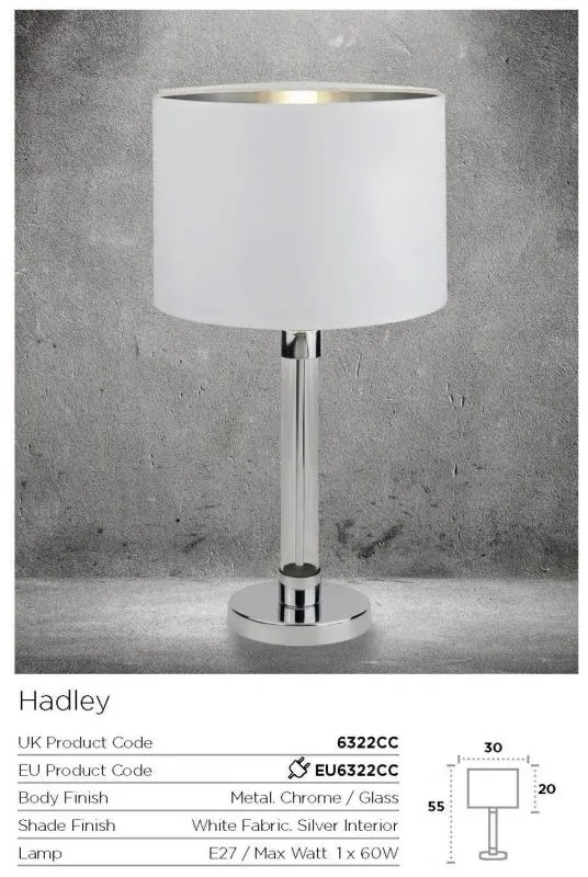 Veioza / Lampa de masa decorativa design elegant Hadley EU6322CC SRT
