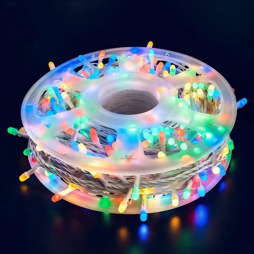 Instalatie de Craciun, rola bec V8, multicolor, 150 metri