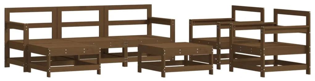 3186259 vidaXL Set mobilier de grădină, 7 piese, maro miere, lemn masiv de pin