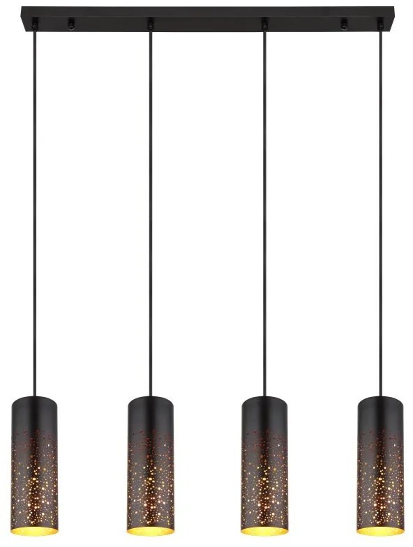 Lustra 4L design modern Crocky negru, auriu