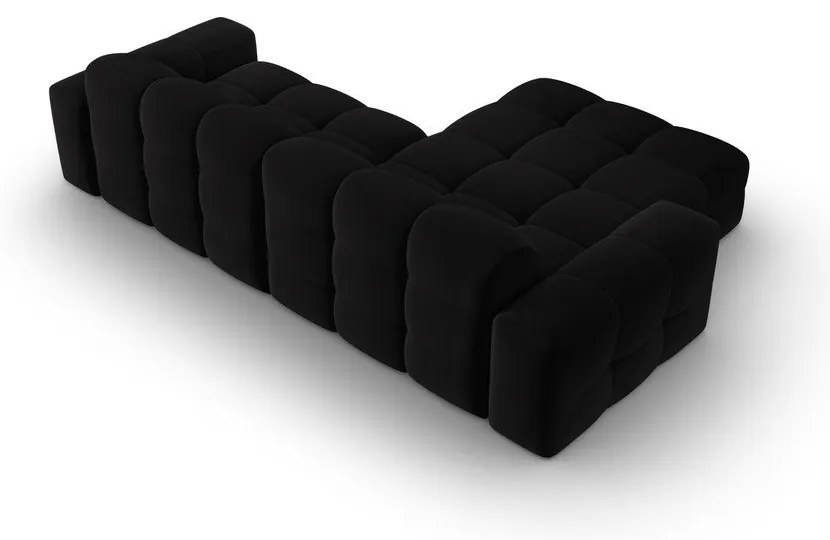 Colțar negru cu tapițerie din catifea (pe partea stângă) Kendal – Micadoni Home