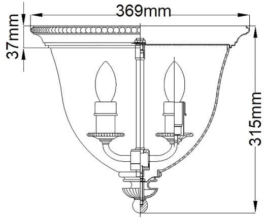 Plafonieră CAMBRIDGE 3xE14/60W/230V aurie Hinkley