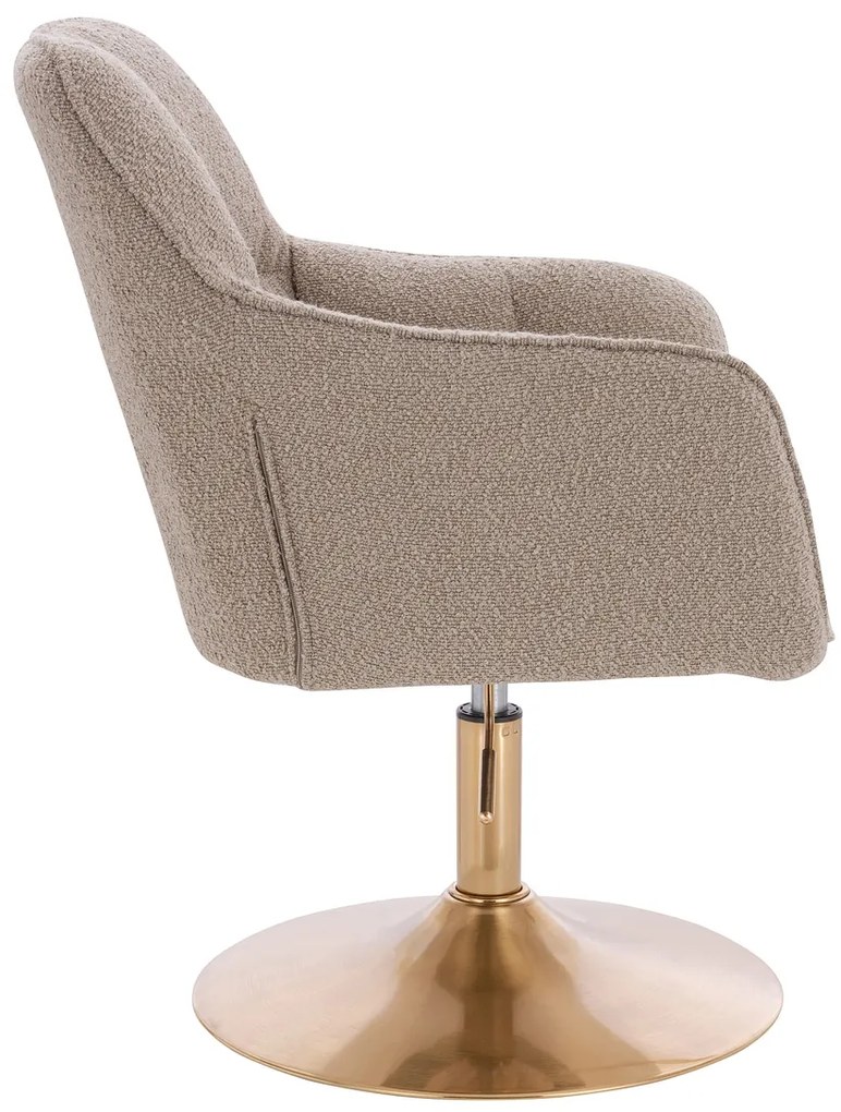 HR550N Scaun Latte Boucle cu Bază Aurie