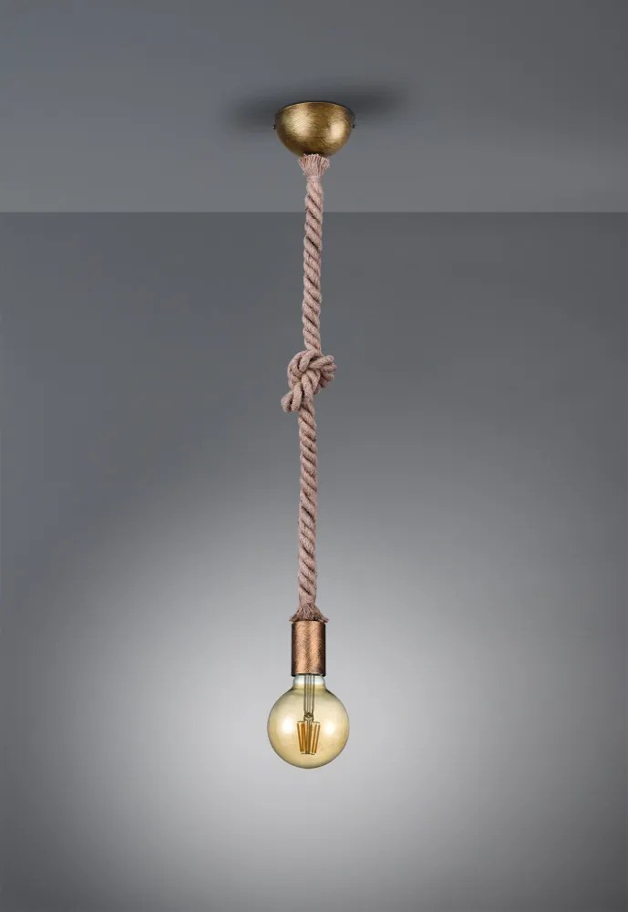 Trio ROPE 310100104 pendul cu 1 braț  Alamă antic   metal   excl. 1 x E27   IP20