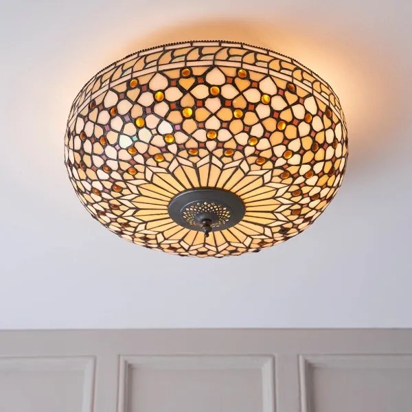 Endon 64276 - Plafonieră Tiffany MILLE FEUX, 2 x E27/60W/230V, Ø 45 cm