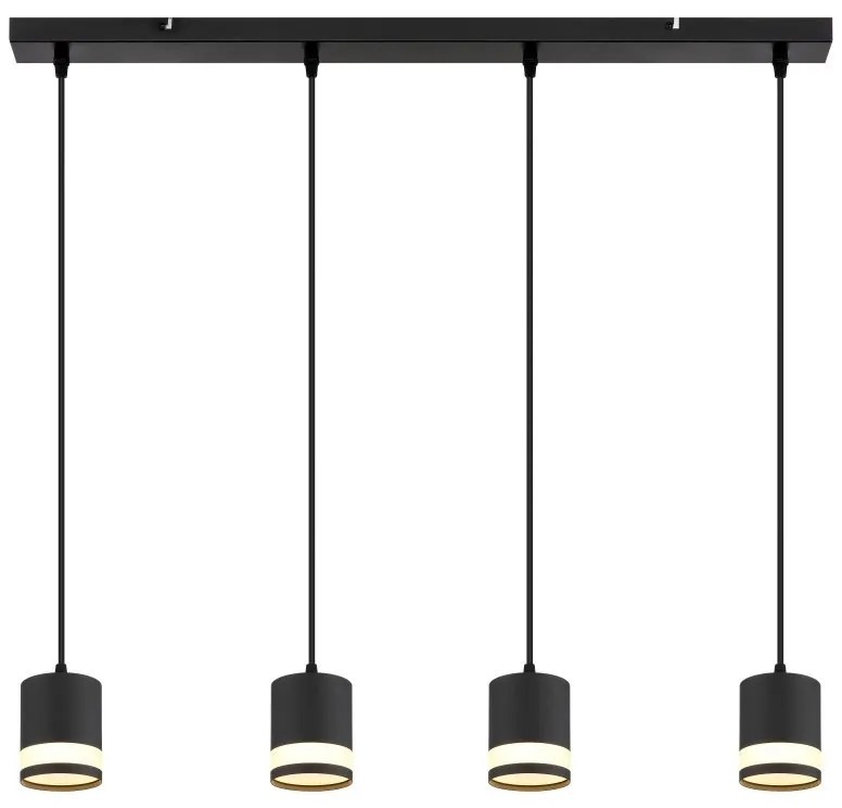 Lustra suspendata cu 4 Spoturi metal negru LUCERO