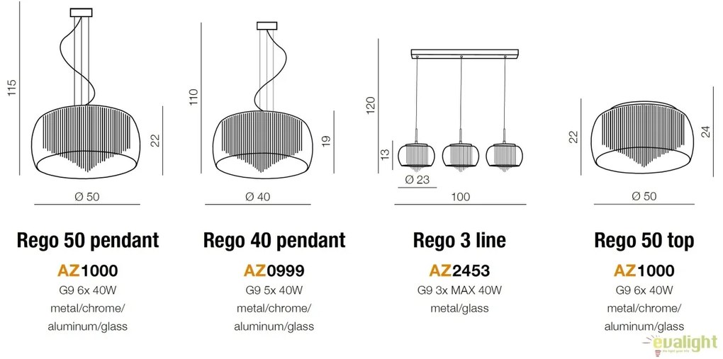 Lustra moderna suspendata design elegant Rego 3 LINE