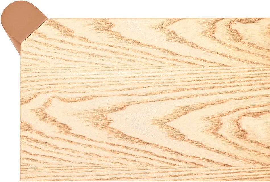 Etajeră cărămizie/în culoare naturală deschisă cu aspect de lemn de stejar 126x128x43 cm Bona – Teulat