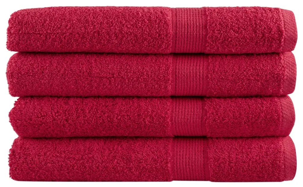 vidaXL Prosoape de saună premium SOLUND 4 buc. roșu 80x200 cm 600 gsm
