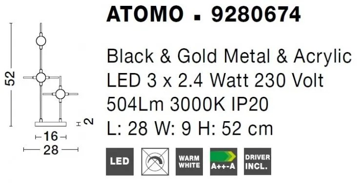 Veioza LED deosebita design modern ATOMO