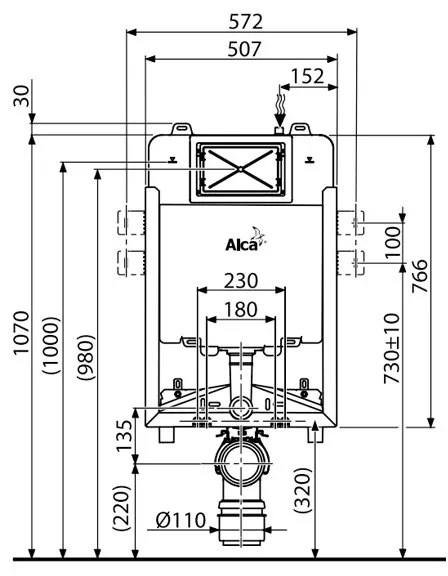 Rezervor incastrat Alcaplast, Renovmodul, slim, pentru montare in zidarie, pentru vas wc suspendat