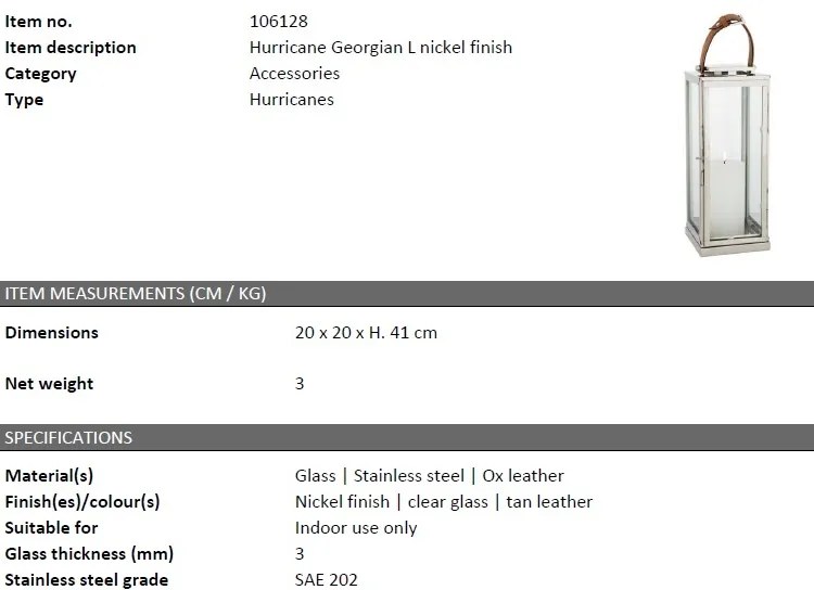 Suport lumanare design LUX Georgian L 106128 HZ