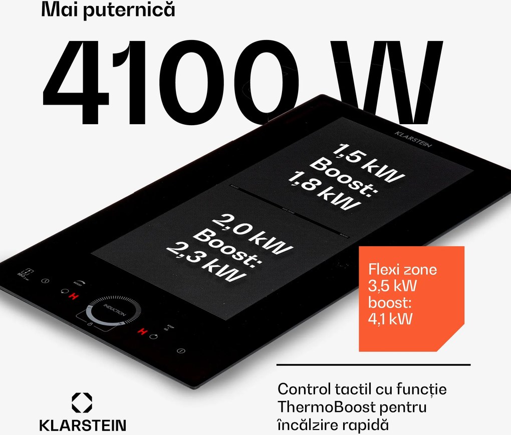 Klarstein Delicatessa Slim, plită pe inducție, 3500 W, timer, negru