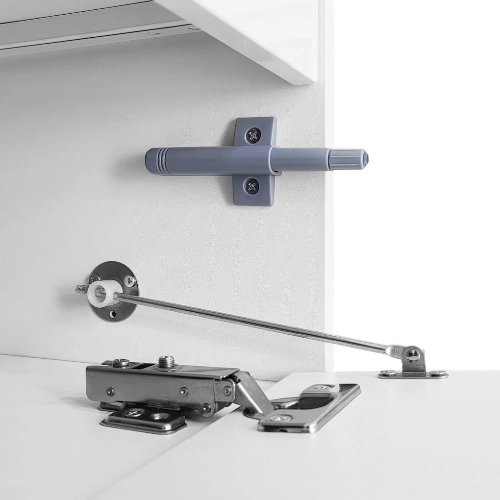 Comodă TV cu dulap jos, bandă LED, 170x30x39 cm, Alb