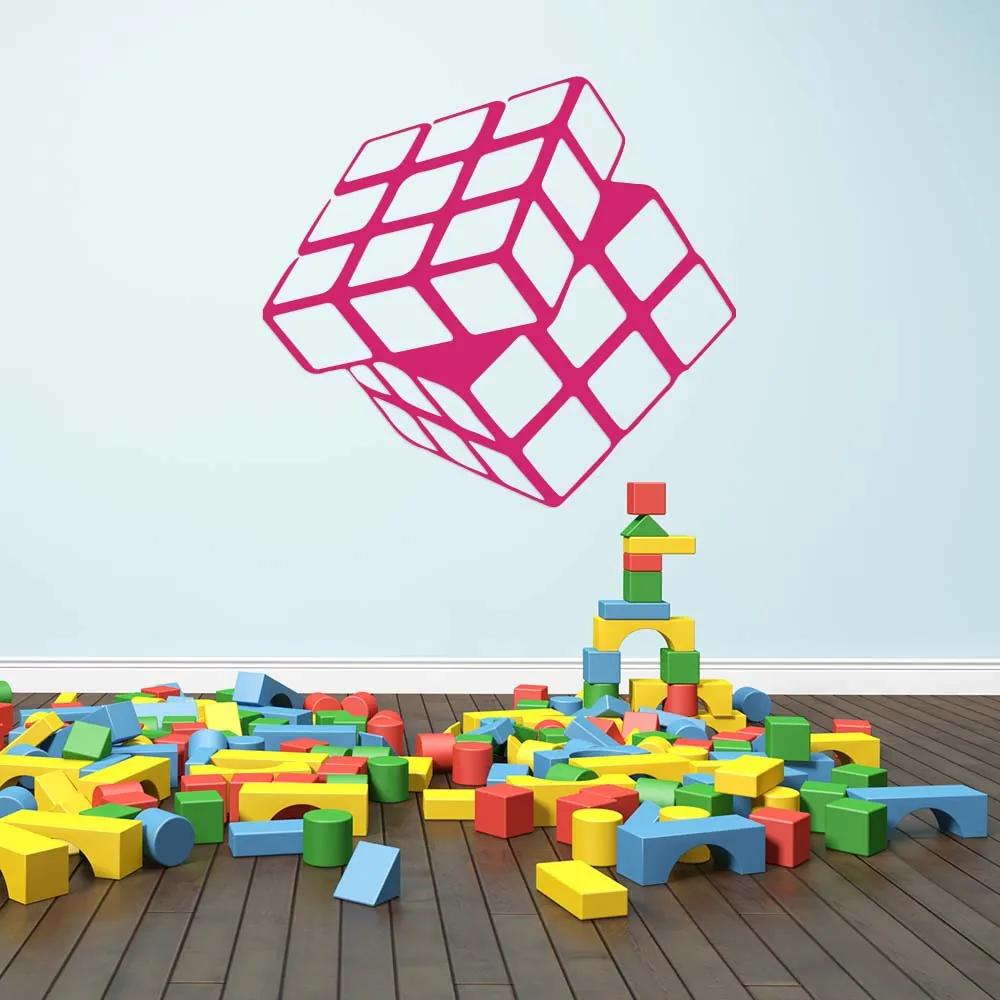 GLIX Rubik's cube - autocolant de perete Roz 30 x 28 cm