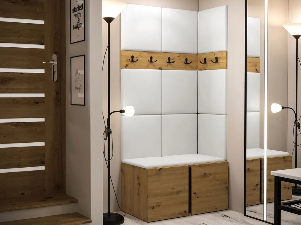 Mobilier hol Tovenaz I (Stejar artisan + Alb) . 1104746