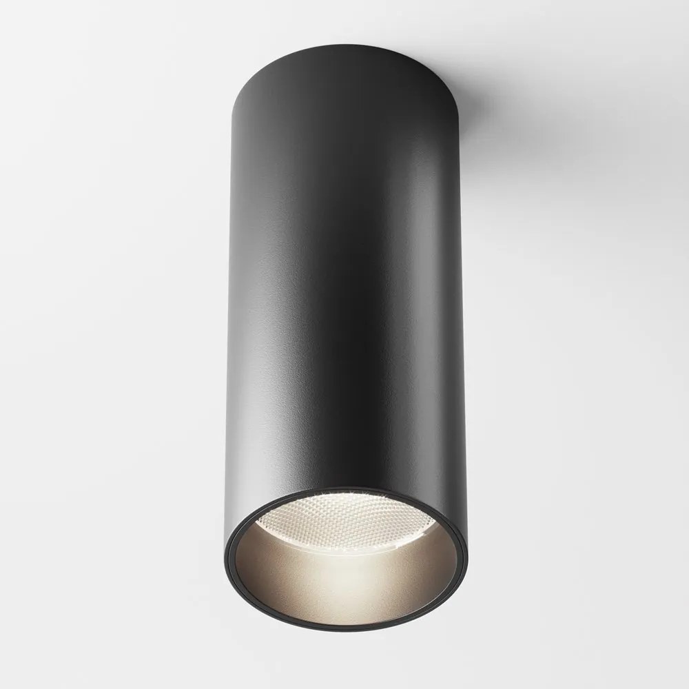 Plafoniera LED design tehnic Focus negru, 4000K