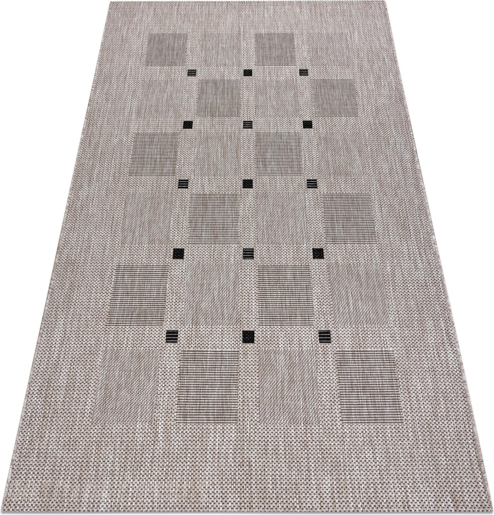 Covor sisal Floorlux 20079 Pătrat argintiu si negru - SECUNDAR-COTATI PRODUSUL