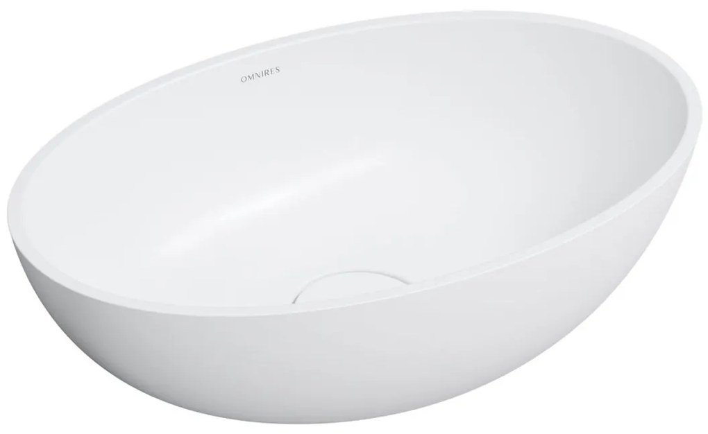Omnires Shell M+ lavoar 50x32 cm ovale sub blat alb SHELL500UNBM