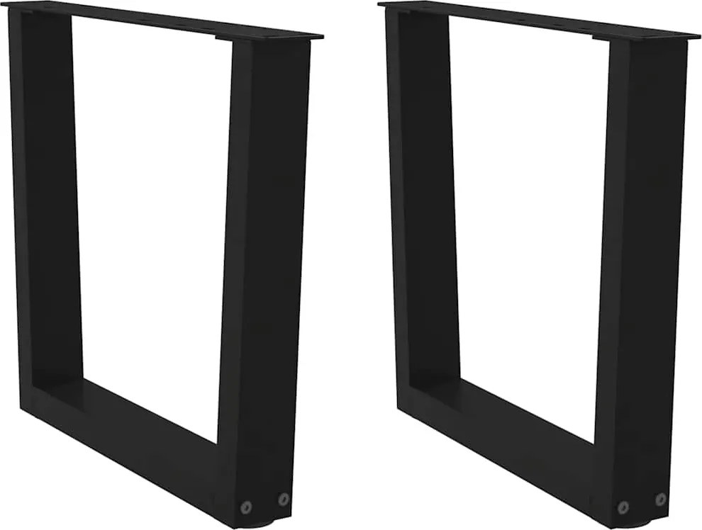 vidaXL Picioare pentru măsuță de cafea în formă de V, 2 buc., negru, 50x(42-43,3) cm, oțel