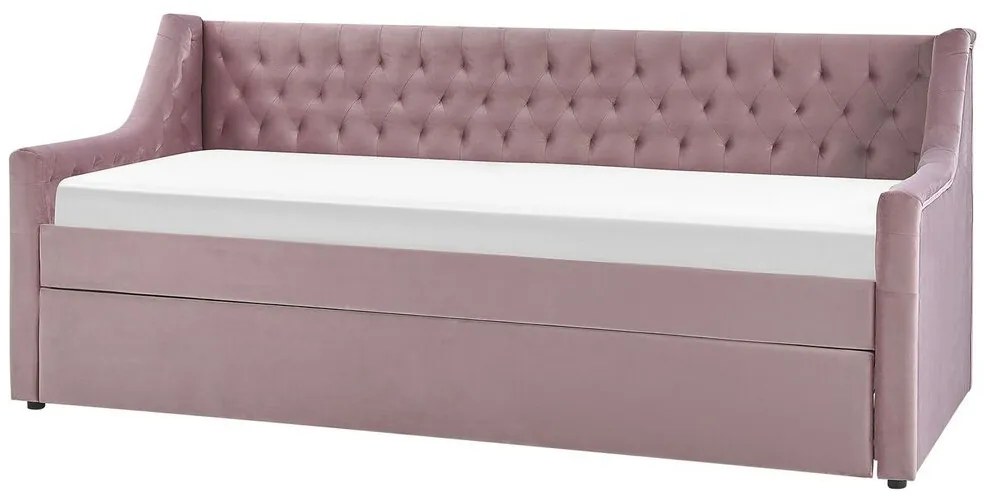 Pat extensibil 90x200 cm Maisha (roz). 1035496