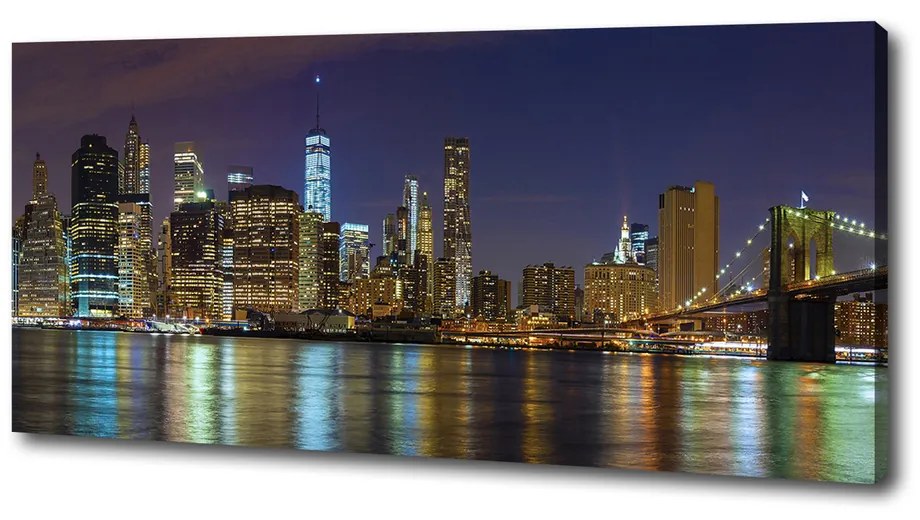 Tablou pe pânză Manhattan pe timp de noapte