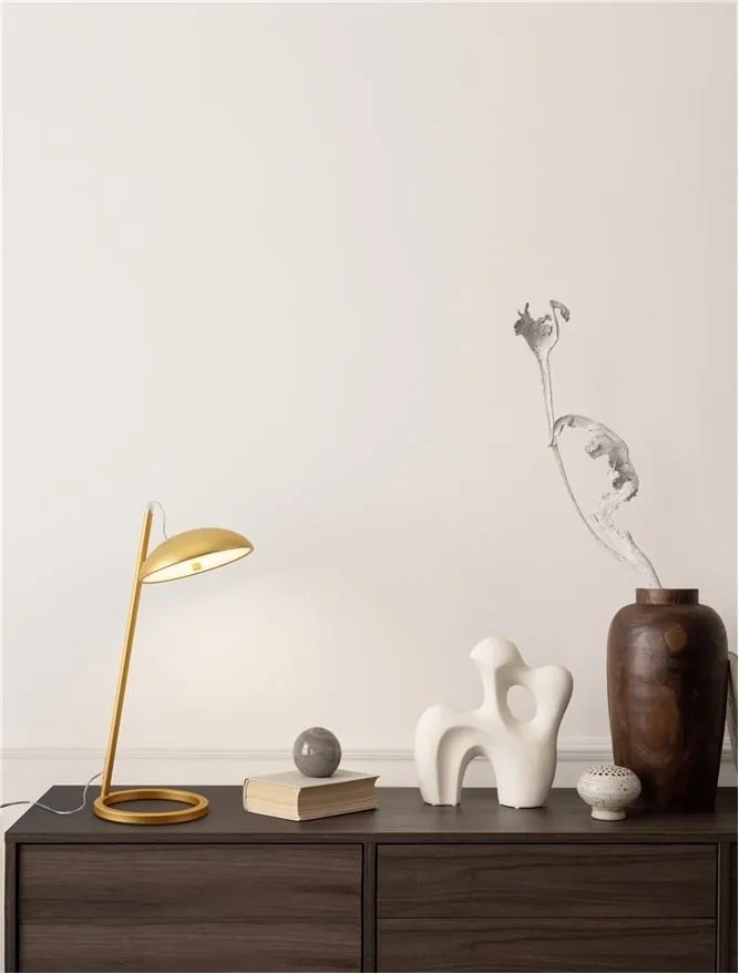 Veioza, lampa de masa LED Flute auriu