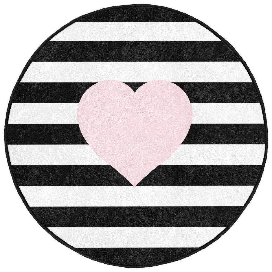 Covor rotund pentru copii negru-alb ø 80 cm Comfort – Mila Home