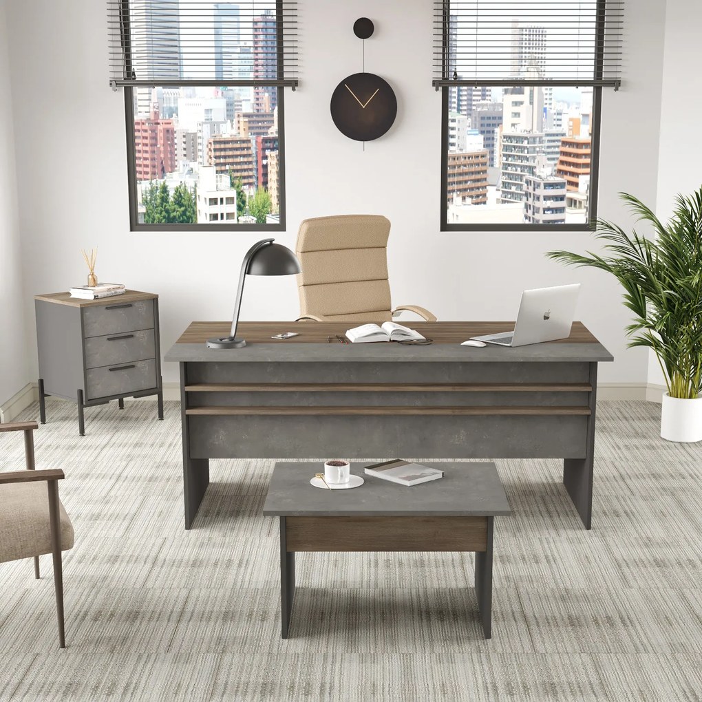 Set pentru birou Vergilius 7 (maro + gri). 1072697