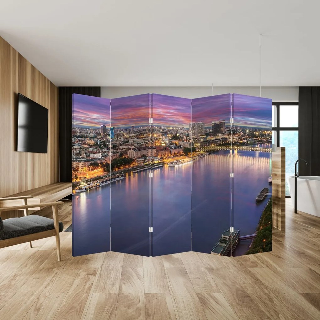 Paravan - Orașul Bratislava - râu (210x170 cm)