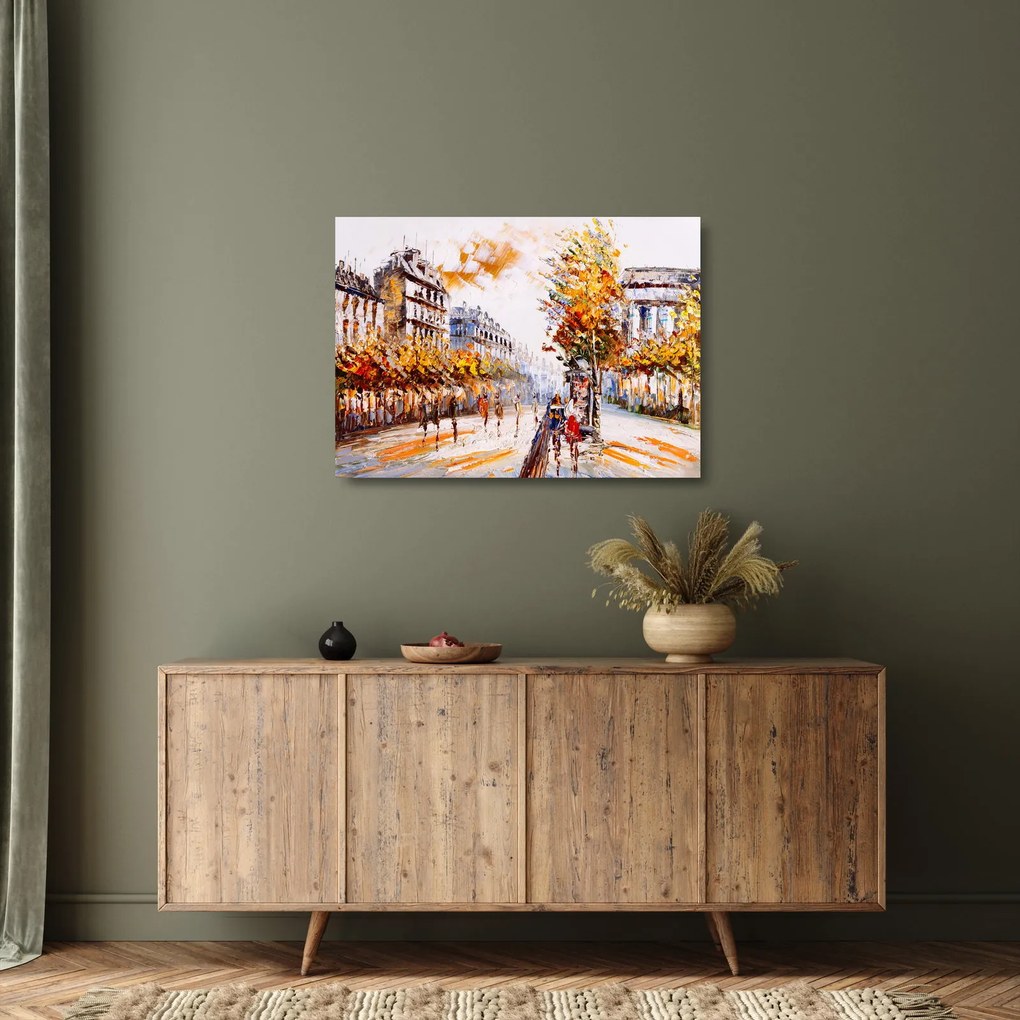 Tablou pe sticlă - Strada din Paris (70x50 cm)
