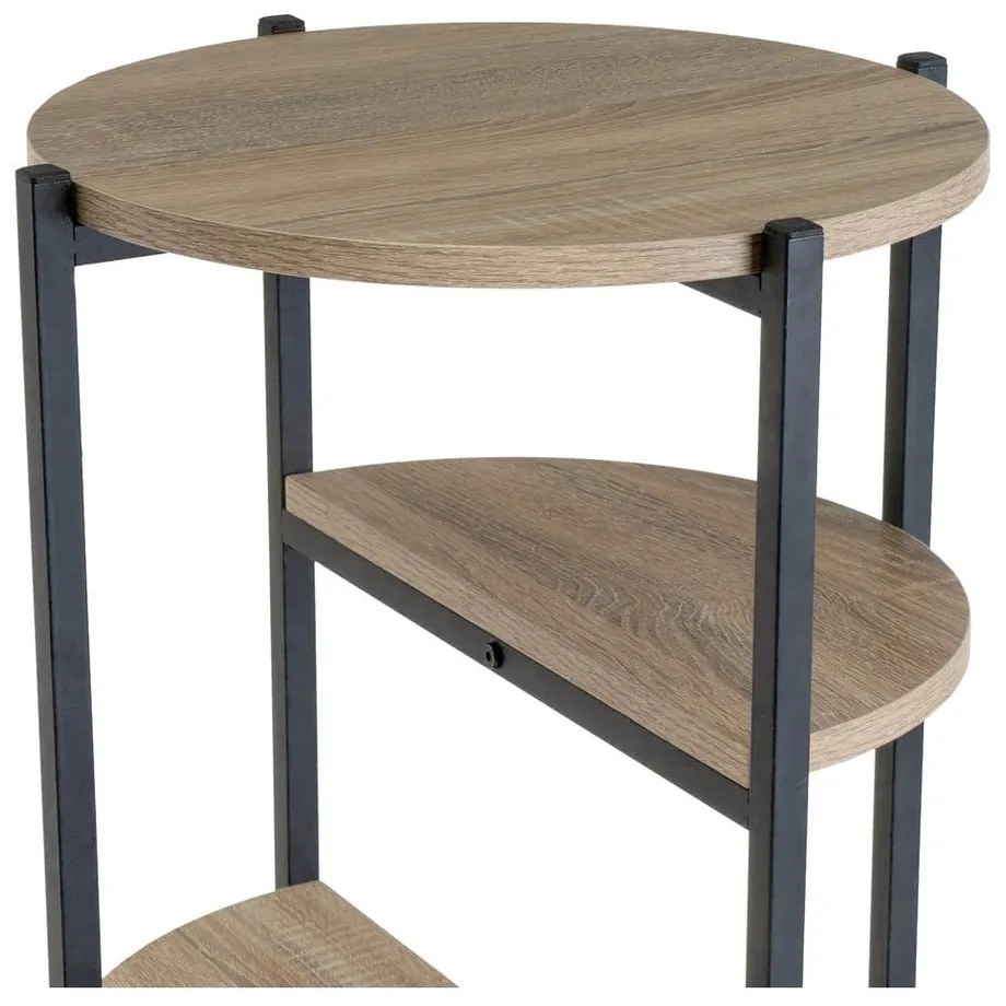 Etajeră neagră/în culoare naturală cu aspect de lemn de stejar 40x110 cm – Casa Selección