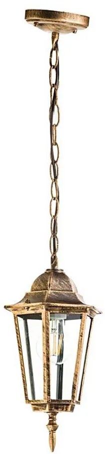 Lustră de exterior pe lanț 1xE27/60W/230V aurie IP44