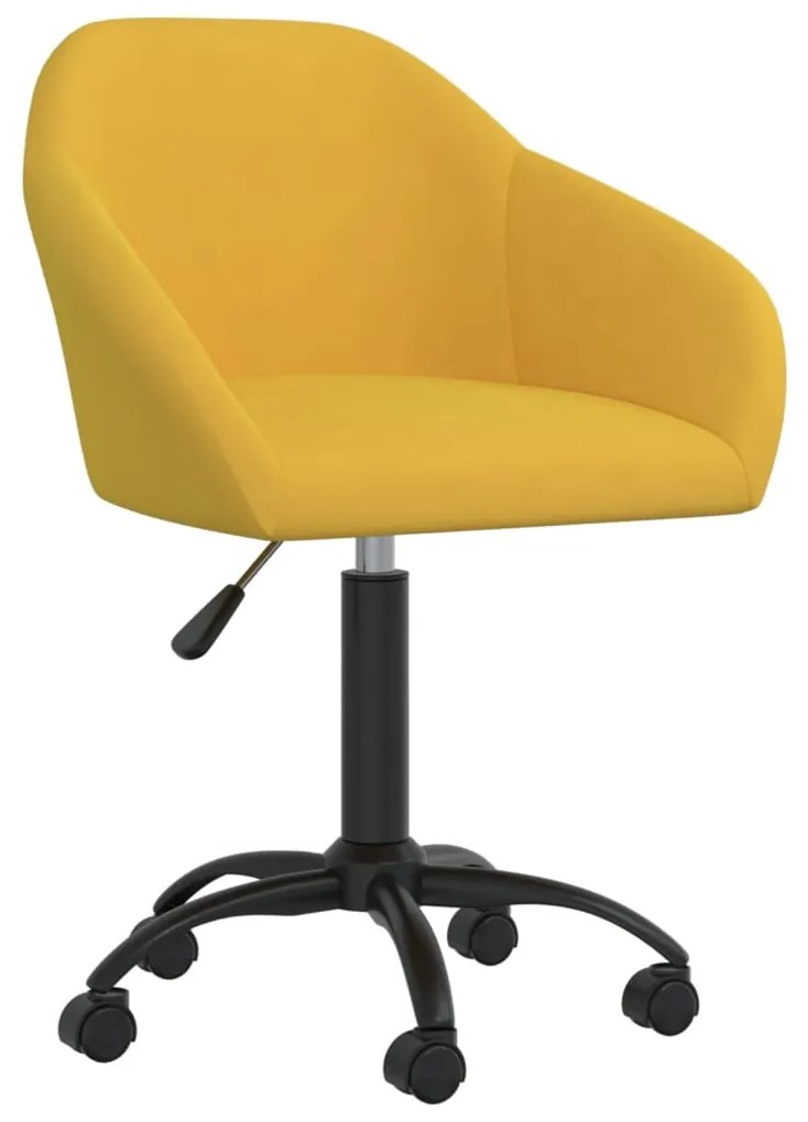 3089657 vidaXL Scaune de masă pivotante, 6 buc., galben, catifea