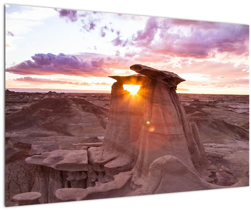 Tablou - Apus de soare în deșert (90x60 cm)