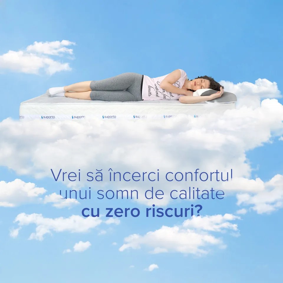 Saltea Ortopedica, Suporto, 140x200x23cm, Arcuri Individuale, 2 Fermitati