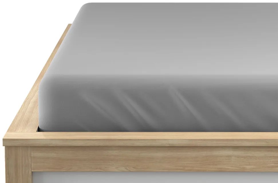 Cearsaf jersey cu elastic gri deschis, 90 x 200 cm
