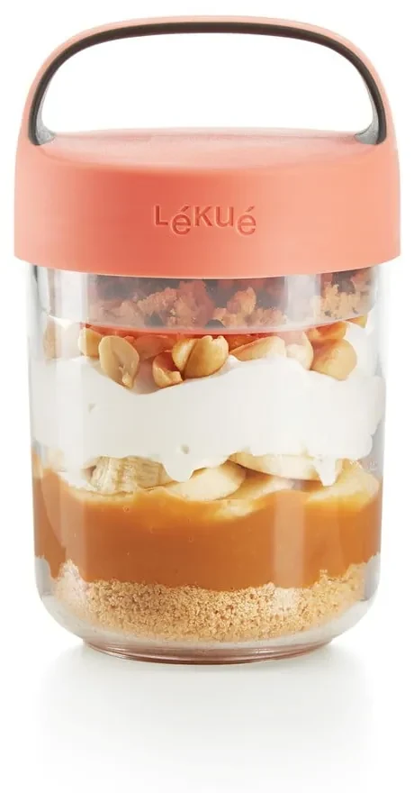 Recipient cu capac portocaliu pentru supă Lékué To Go, 400 ml