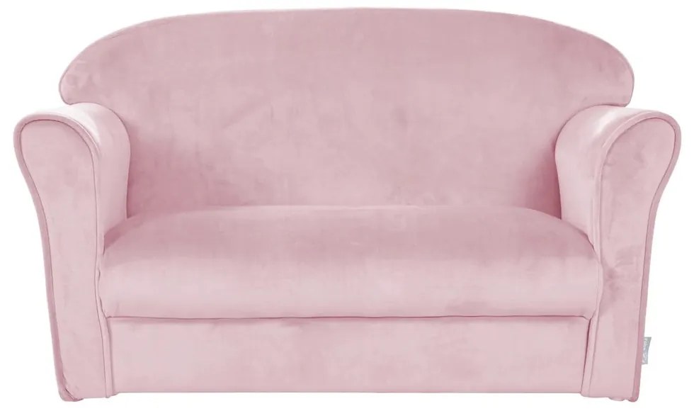 Canapea pentru copii roz-deschis cu tapițerie din catifea 78 cm Lil Sofa – Roba