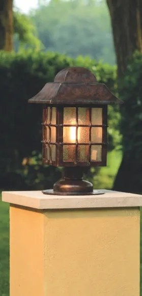 Stalp iluminat exterior din fier forjat, inaltime 51cm, AL 6661