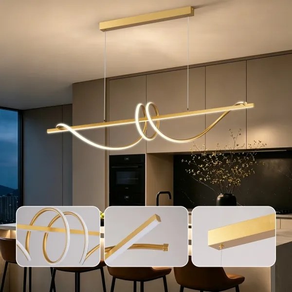 BRILAGI - Lustra LED reglabilă pe cablu SIGNATURE LED/50W/230V 120 cm aurie + telecomandă