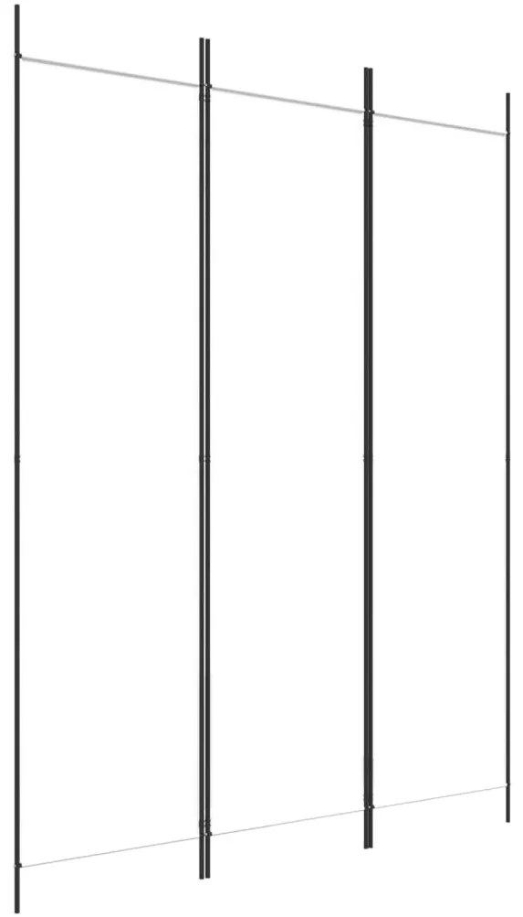 350178 vidaXL Paravan de cameră cu 3 panouri, alb, 150x200 cm, textil