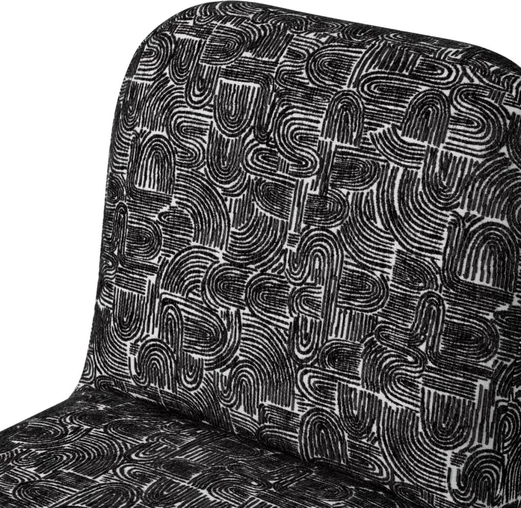 Scaun dining tapitat LUX Magnus, Solent alb cu negru