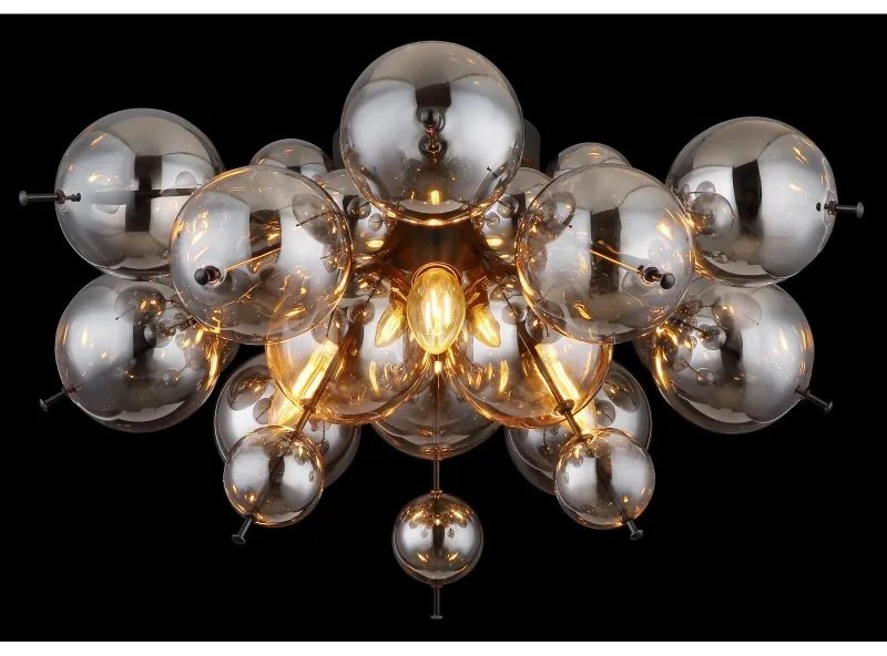Lustra aplicata design modern UDO 3L negru/fumuriu