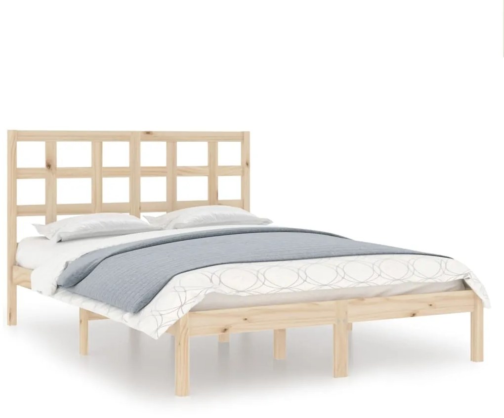 3105450 vidaXL Cadru de pat, 140x190 cm, lemn masiv