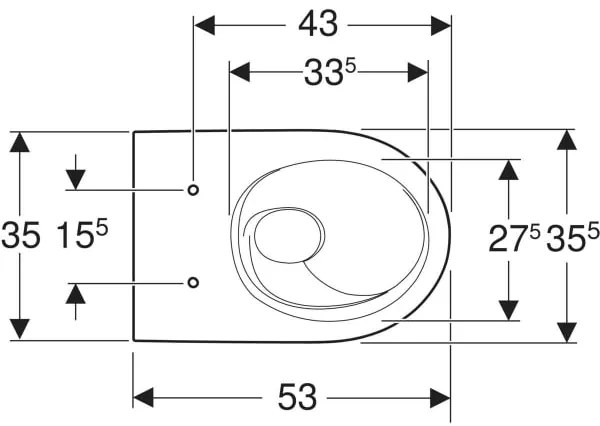 Vas wc suspendat rimless alb, Geberit Acanto, cu tehnologie TurboFlush